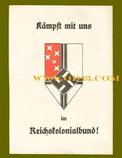 PAMPHLET OF THE NAZI REICH COLONIAL LEAGUE
