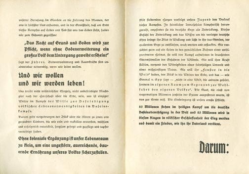 PAMPHLET OF THE NAZI REICH COLONIAL LEAGUE