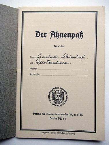 Ahnenpass IV 0423 Sta 2