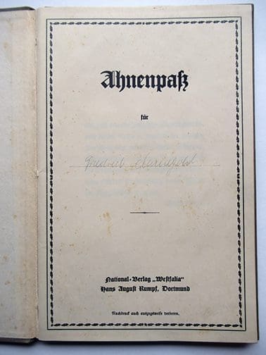Ahnenpass V 0423 Sta 2