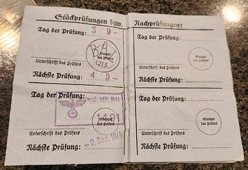 Fallschirm Pruefschein 0623 Pi 4