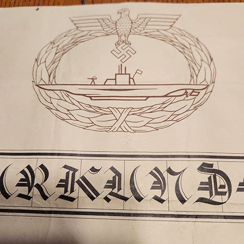 U-Boat Urkunde 0324 Pi 2