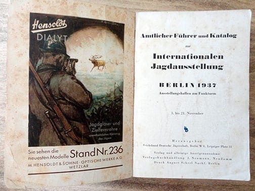 1937 NAZI HUNTING EXHIBITION IN BERLIN CATALOG