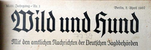 BOUND 1937 ISSUES OF THE OFFICIAL GERMAN HUNT PERIODICAL